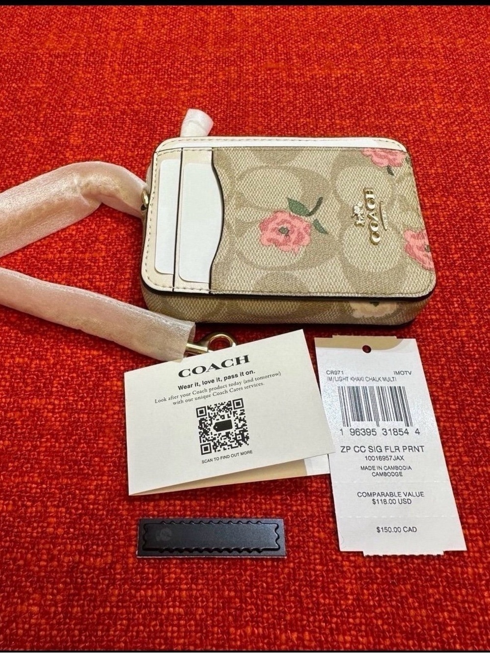❤️❤️❤️Coach zip card case/floral print CR971❤️❤️❤️
